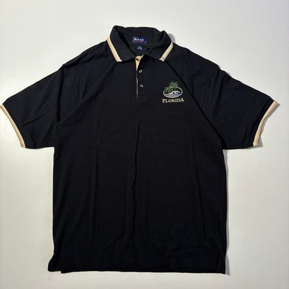 Black Florida Embroidered Polo Shirt - XXL